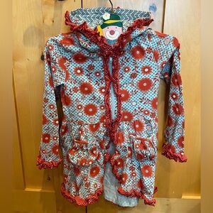 Mustard Pie Zip Up Floral Hooded Cardigan